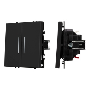 Механизм выключателя двухклавишный непроходной LED SWT-NOBE-MK02-SFPL-L-BK (230V, 10A) (Arlight, -)