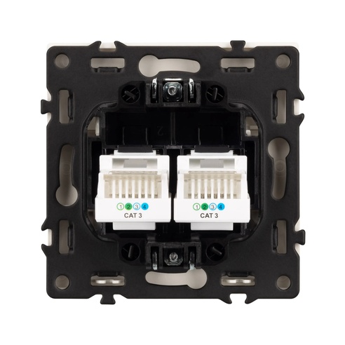 Механизм сдвоенной телефонной розетки SCT-NOBE-MTL2-SFPL-GD (RJ-11, 4C) (Arlight, Золотой песок)