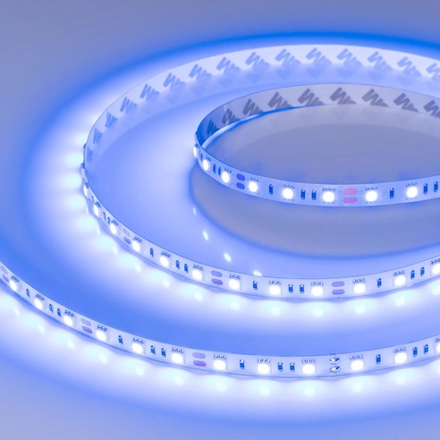Лента светодиодная RT-B60-10mm 12V Blue (14.4 W/m, IP20, 5060, 5m) (Arlight, Открытый)