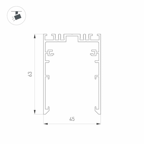 Трек MAG-TRACK-4563-2000 (BK, 5LN) (Arlight, IP20 Металл, 3 года)
