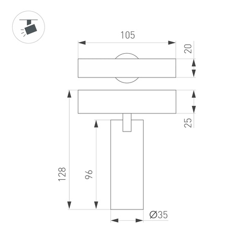 Светильник MAG-SPOT-ZOOM-25-R35-7W Day4000 (BK, 20-55 deg, 24V) (Arlight, IP20 Металл, 3 года)