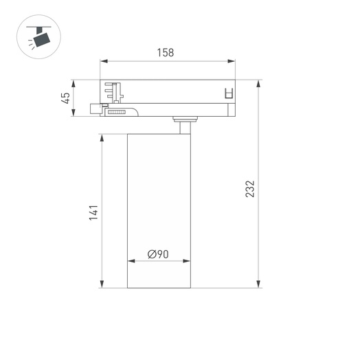 Светильник LGD-GERA-4TR-R90-30W Warm3000 (WH, 36 deg, 230V) (Arlight, IP20 Металл, 5 лет)