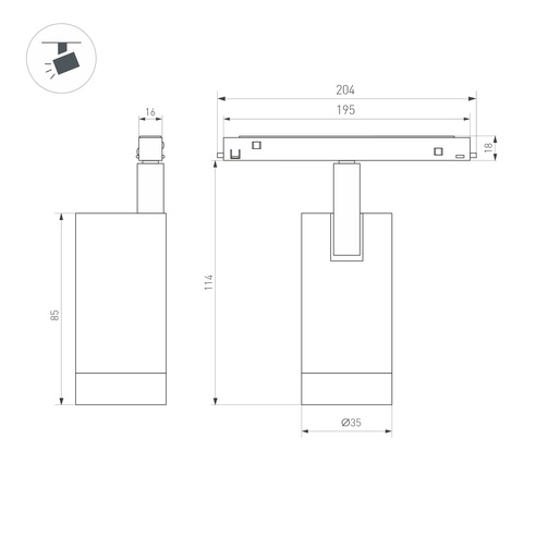 Светильник MAG-ORIENT-SPOT-R35-6W Day4000-MIX (BK, 24 deg, 48V, TUYA Zigbee) (Arlight, IP20 Металл, 5 лет)