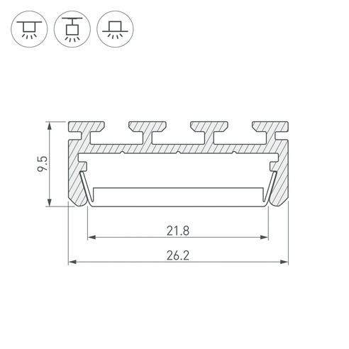 Профиль PLS-LOCK-2000 ANOD (Arlight, Алюминий)