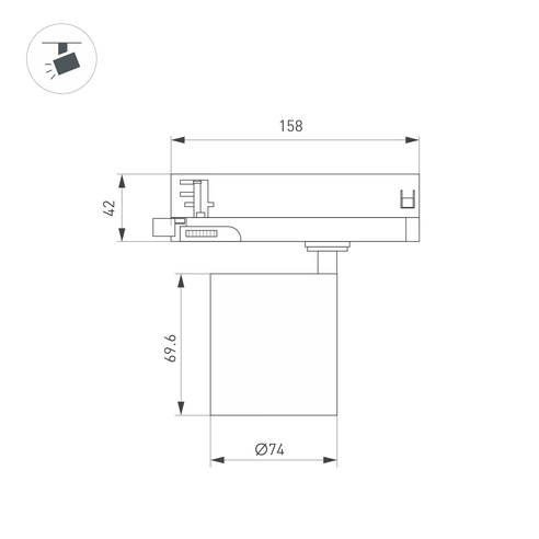 Светильник LGD-DYKE-4TR-R75-16W Day4000 (BK, 20 deg, 230V) (Arlight, IP20 Металл, 5 лет)