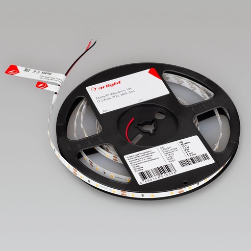 Лента светодиодная RT-A60-8mm 12V Day4000 (7.2 W/m, IP20, 2835, 5m) (Arlight, Открытый)