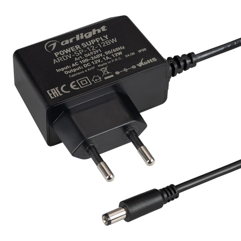 Блок питания ARDV-SP-12-12BW (12V, 1A, 12W) (Arlight, Адаптер, 5 лет)