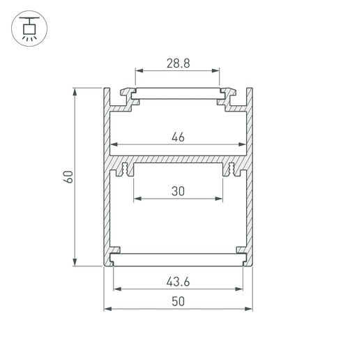 Профиль SL-ARC-5060-LINE-2500 WHITE (Arlight, Алюминий)