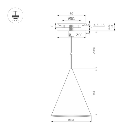 Светильник SP-MAKOTO-R350-14W Warm3000 (BK, 36 deg, 230V, TRIAC) (Arlight, IP20 Металл, 3 года)