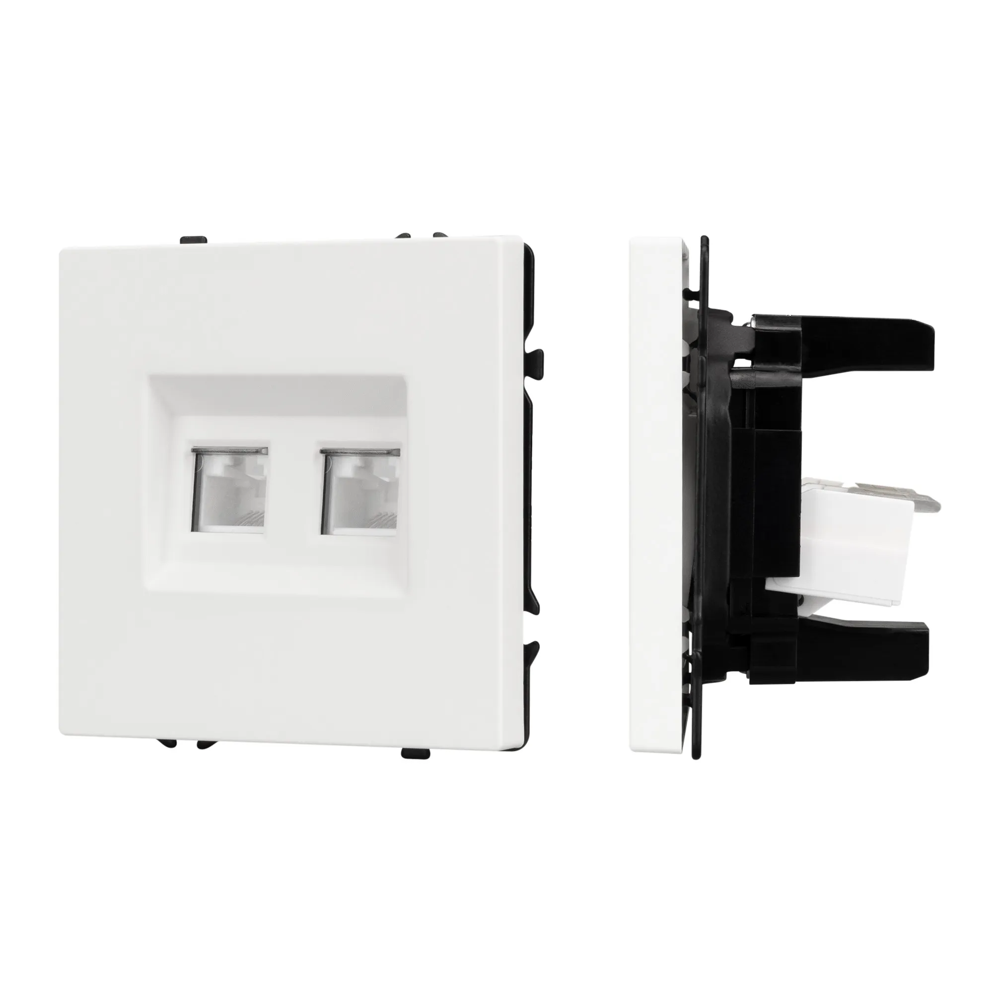 Механизм сдвоенной компьютерной розетки SCT-NOBE-MPC2-SFPL-WH (RJ-45, CAT6) (Arlight, -) - изображение товара