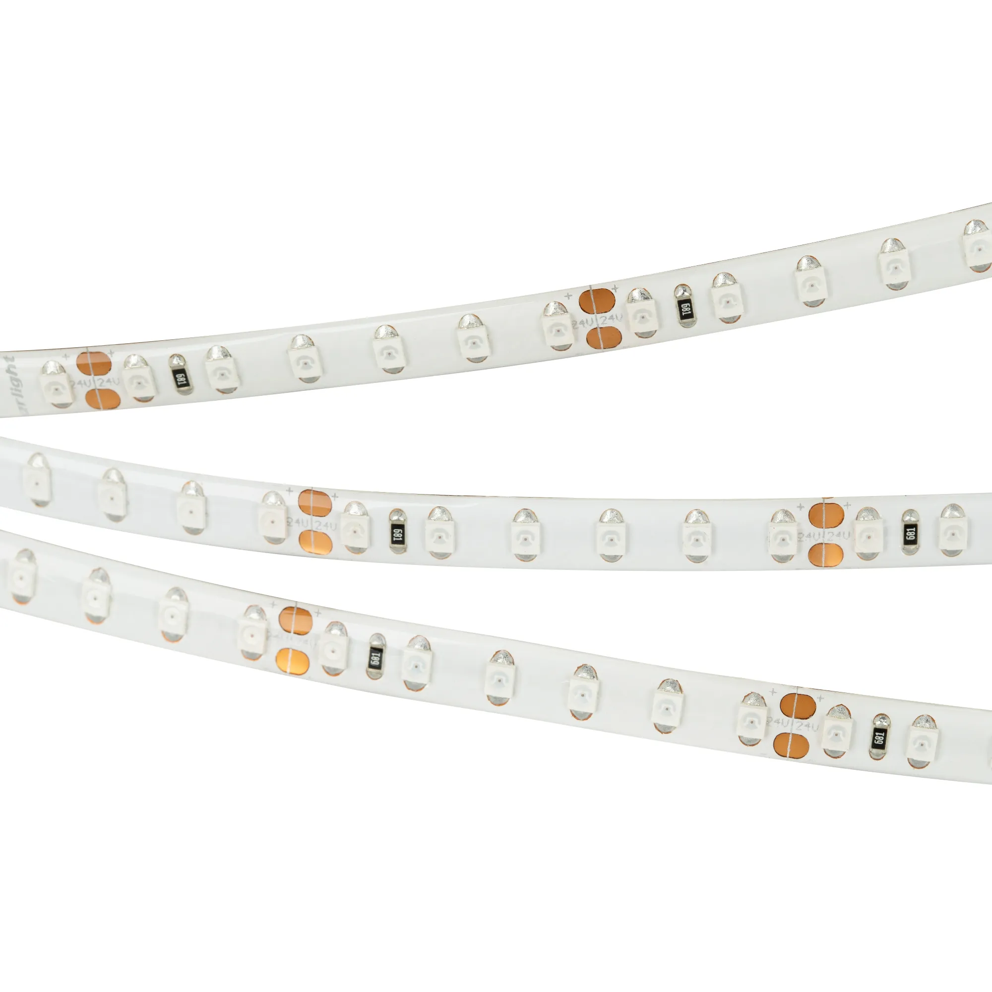 Лента светодиодная RTW 2-5000SE 24V Yellow 2x (3528, 600 LED, LUX) (Arlight, 9.6 Вт/м, IP65) - изображение товара