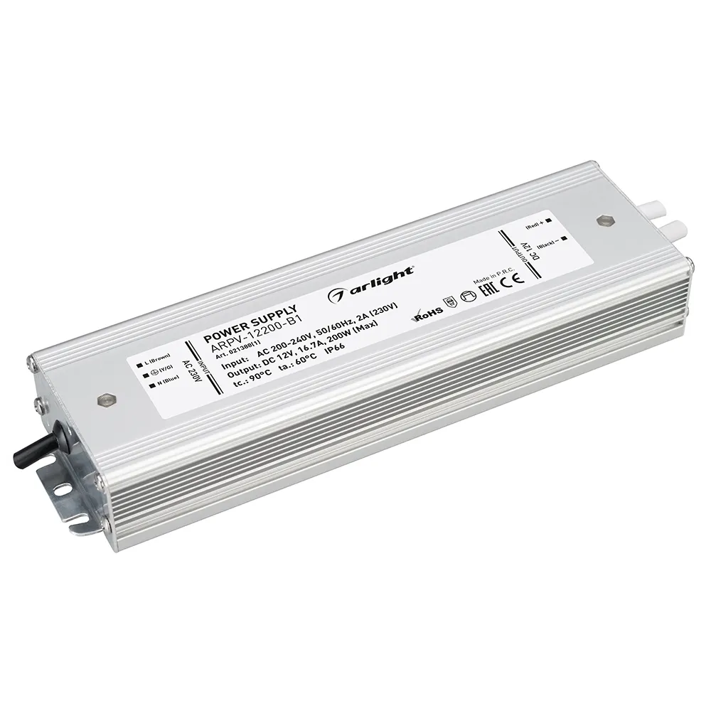 Блок питания ARPV-12200-B1 (12V, 16.7A, 200W) (Arlight, IP67 Металл, 3 года) - изображение товара