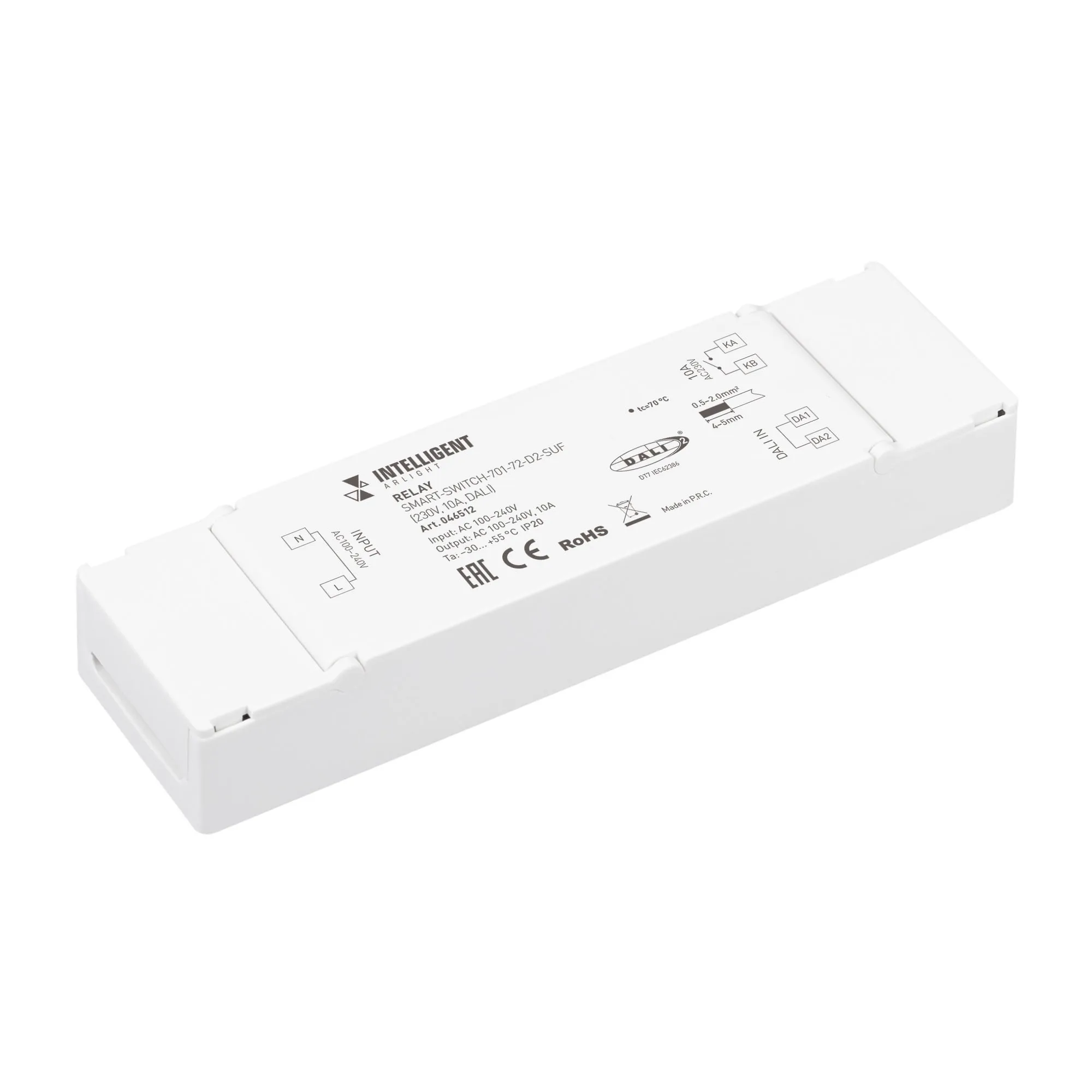 INTELLIGENT ARLIGHT Релейный модуль SMART-SWITCH-701-72-D2-SUF (230V, 10A, DALI) (IARL, IP20 Пластик, 5 лет)