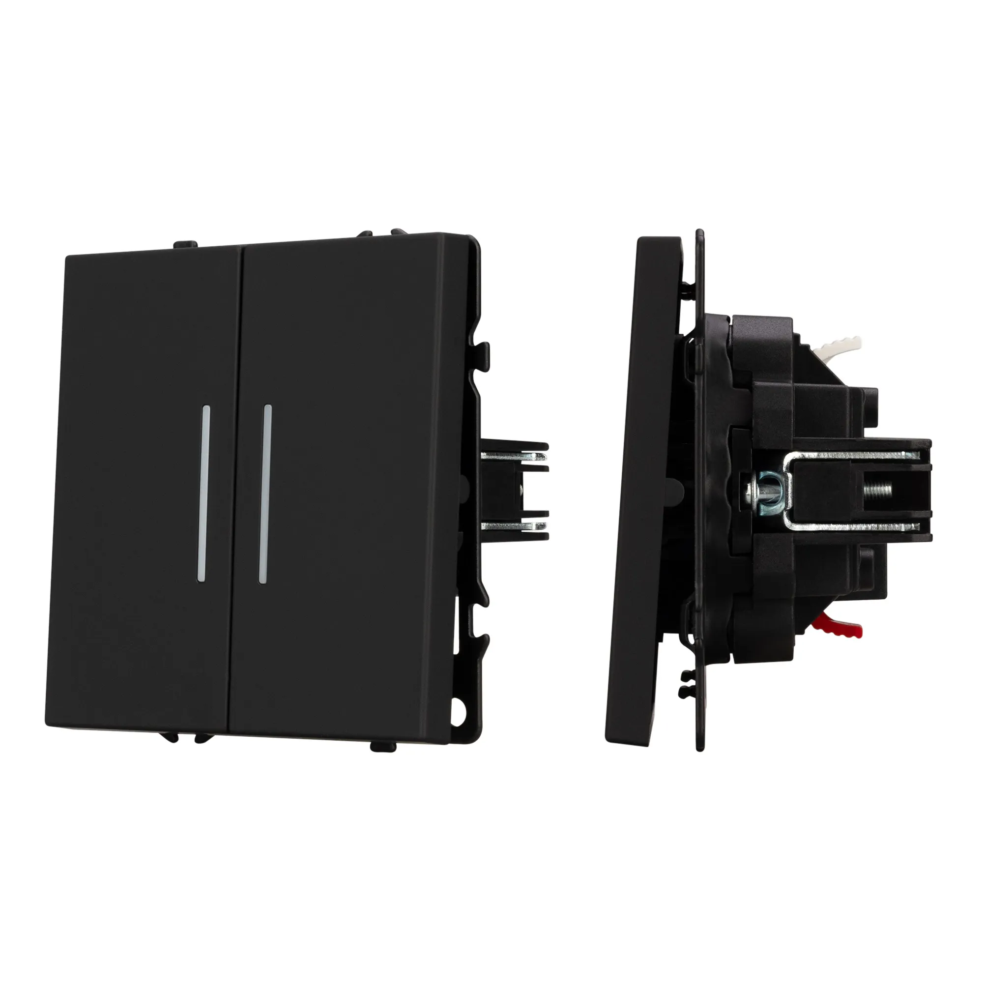 Механизм выключателя двухклавишный проходной LED SWT-NOBE-MKP2-SFPL-L-BK (230V, 10A) (Arlight, -)