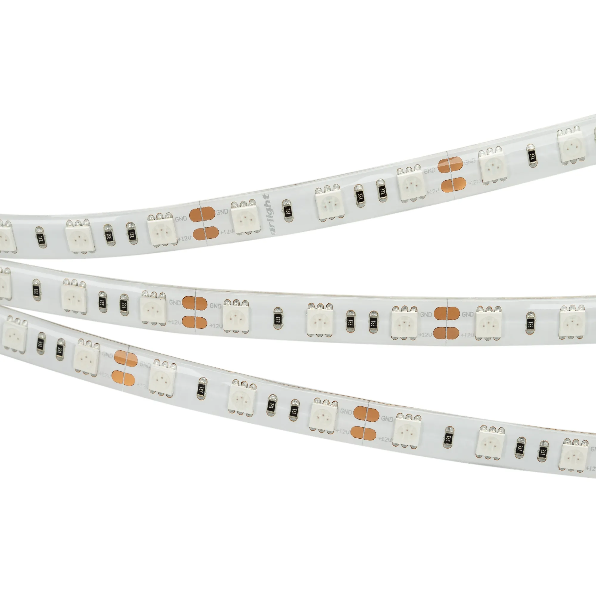 Лента светодиодная RTW 2-5000SE 12V Yellow 2x (5060, 300 LED, LUX) (Arlight, 14.4 Вт/м, IP65) - изображение товара