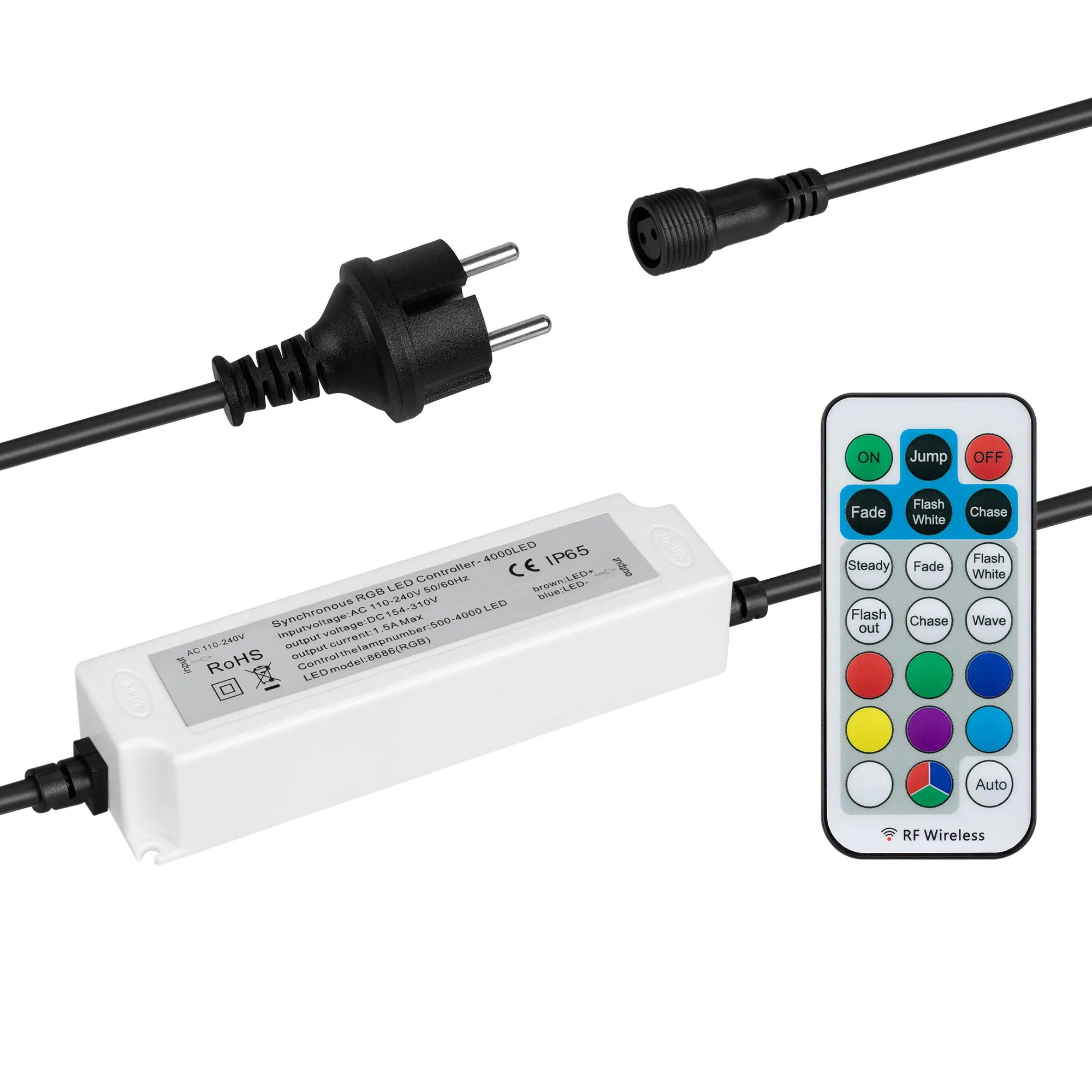 Контроллер ARD-CLASSIC-SYNC-RGB-4000LED Black (230V, 370W, RF ПДУ) (Ardecoled, Закрытый) - изображение товара